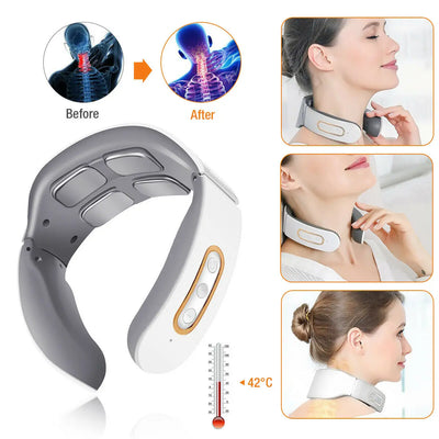 Electric Neck & Shoulder Pulse Massager – 4 Head TENS, Magnetic Pulse - Merelux Store