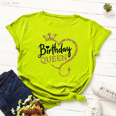 Birthday Queen Graphic T-Shirt for Girls | Available in 6 Colors - Merelux Store