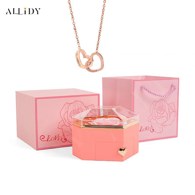 Personalized Name Heart Necklace Rose Box | The Perfect Mother’s Day Gift Set - Merelux Store