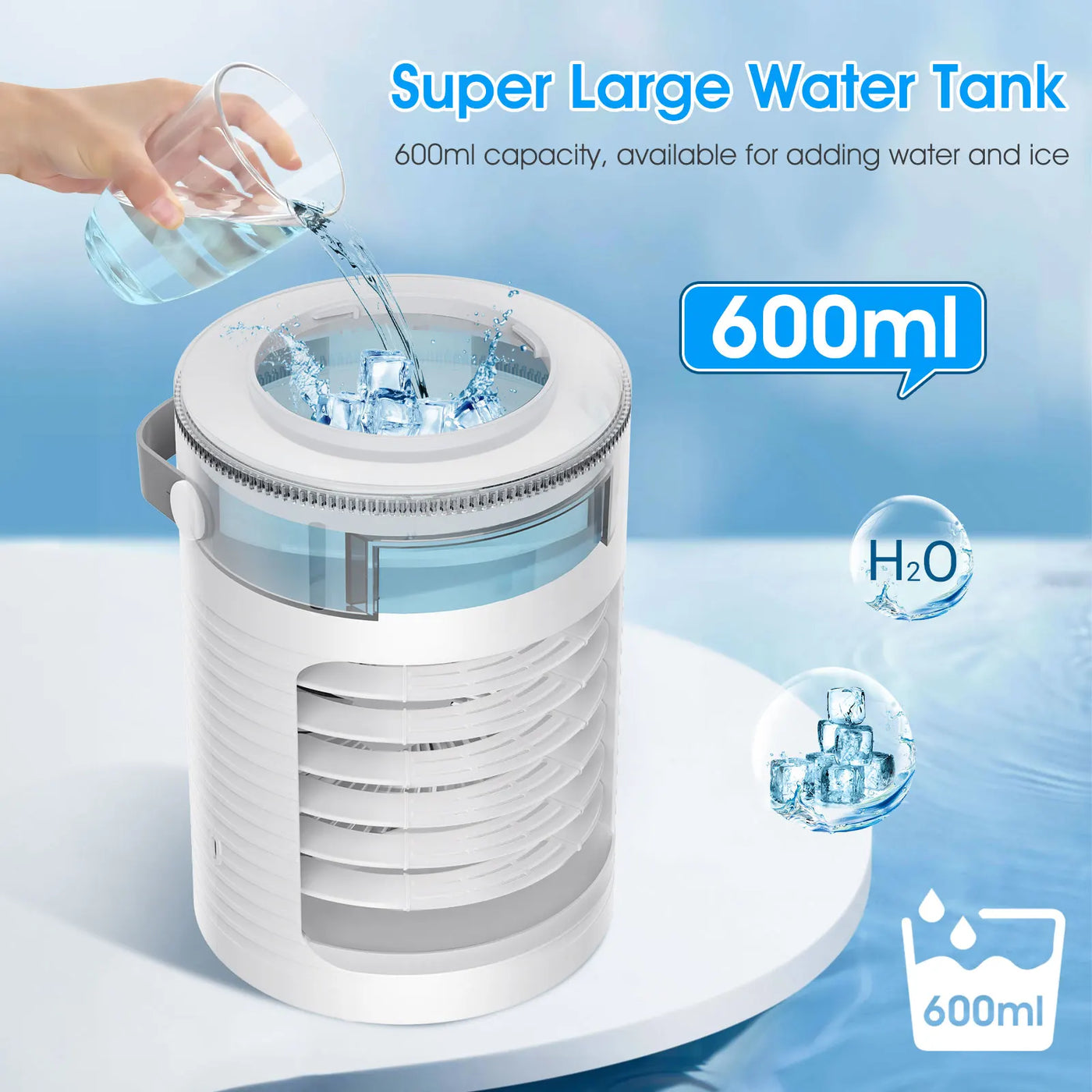 Mini USB Air Cooler | Portable Cooling Fan with Humidifier for Bedroom - Merelux Store