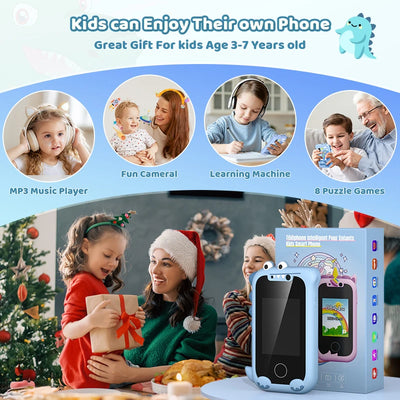 Dual camera, MP3 player, games, and touchscreen for kid's
