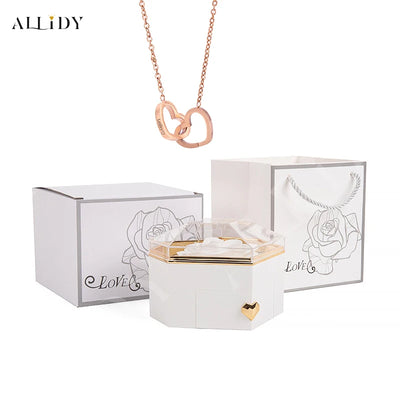 Personalized Name Heart Necklace Rose Box | The Perfect Mother’s Day Gift Set - Merelux Store