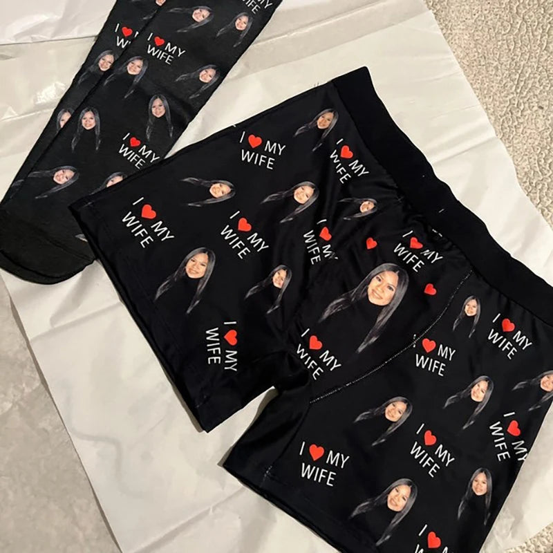Custom Face Boxer Shorts & Socks (Multi-Color) - Merelux Store
