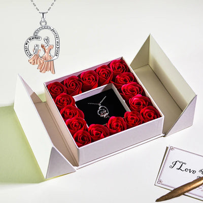 Pendant Necklace & Eternal Rose Box | Great for Mother’s Day & Anniversaries - Merelux Store