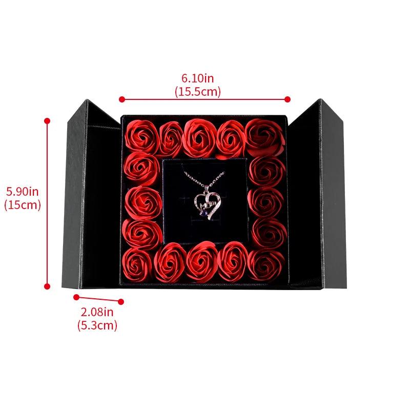 Pendant Necklace & Eternal Rose Box | Great for Mother’s Day & Anniversaries - Merelux Store