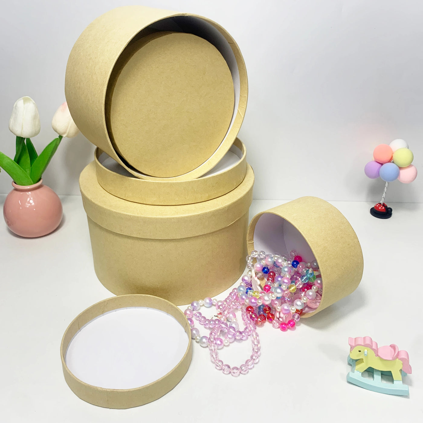Yellow Gift Box Set | Round Nesting Boxes for Birthdays & Weddings - Merelux Store