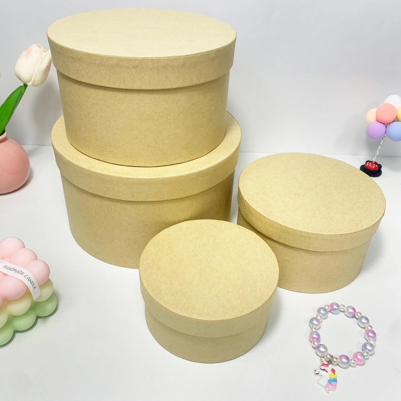 Yellow Gift Box Set | Round Nesting Boxes for Birthdays & Weddings - Merelux Store