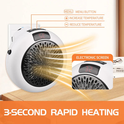 Portable Cordless Space Heater | Fast Heating Fan for Winter & Bathroom - Merelux Store
