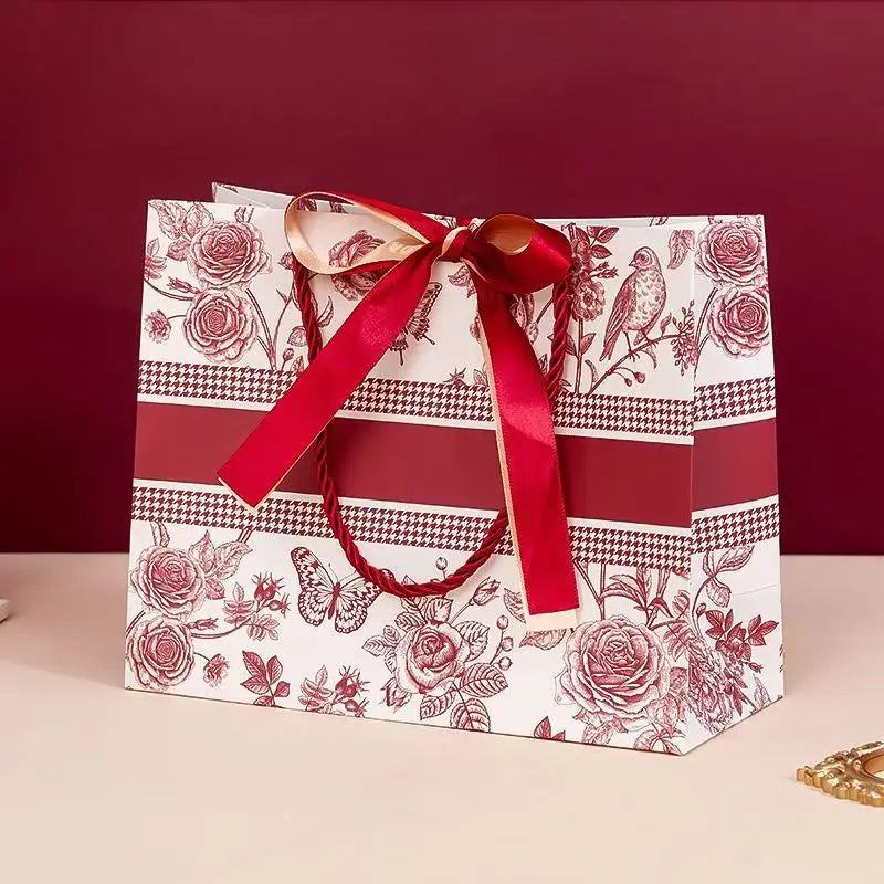 Floral Gift Bags | Fashion Tote with Ribbon for Clothing & Gifts - Merelux Store