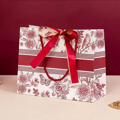 Floral Gift Bags | Fashion Tote with Ribbon for Clothing & Gifts - Merelux Store