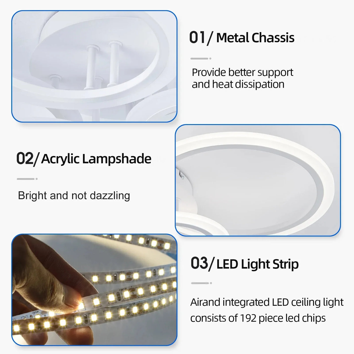 Modern LED Ring Chandelier | Ceiling Light for Living & Bedroom - Merelux Store