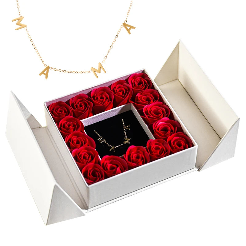 Pendant Necklace & Eternal Rose Box | Great for Mother’s Day & Anniversaries - Merelux Store