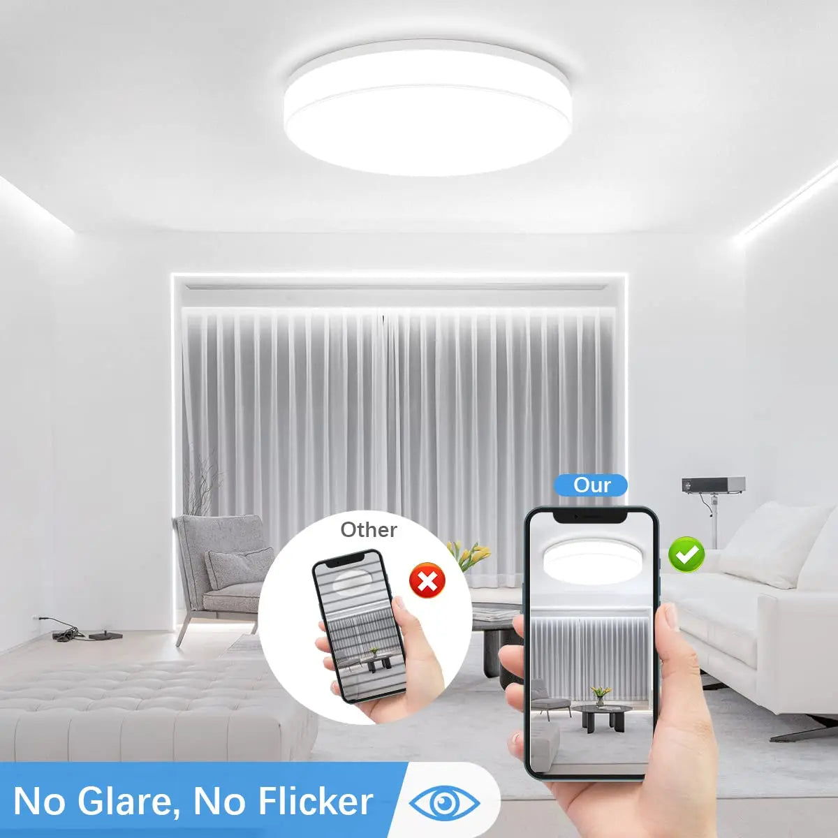 Round LED Ceiling Light | Modern Fixture for Home & Kitchen - Merelux Store