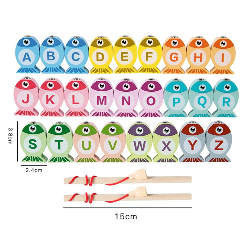 Kids Wooden Fishing Game – Alphabet & Number Learning Toy