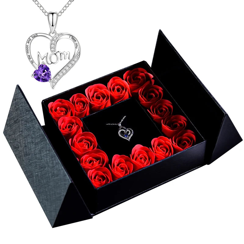 Pendant Necklace & Eternal Rose Box | Great for Mother’s Day & Anniversaries - Merelux Store