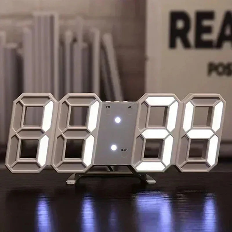 3D Digital Wall Clock | LED Night Mode, Adjustable for Home Decor - Merelux Store