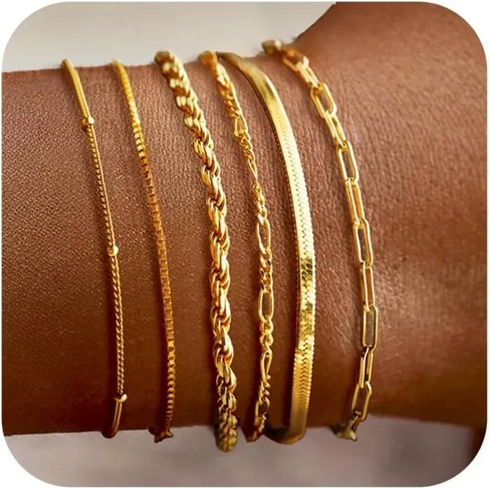 925 Sterling Silver & Gold Bracelet Gift Set for Women - Merelux Store