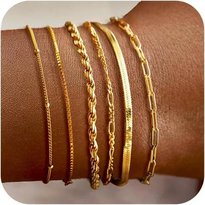925 Sterling Silver & Gold Bracelet Gift Set for Women - Merelux Store