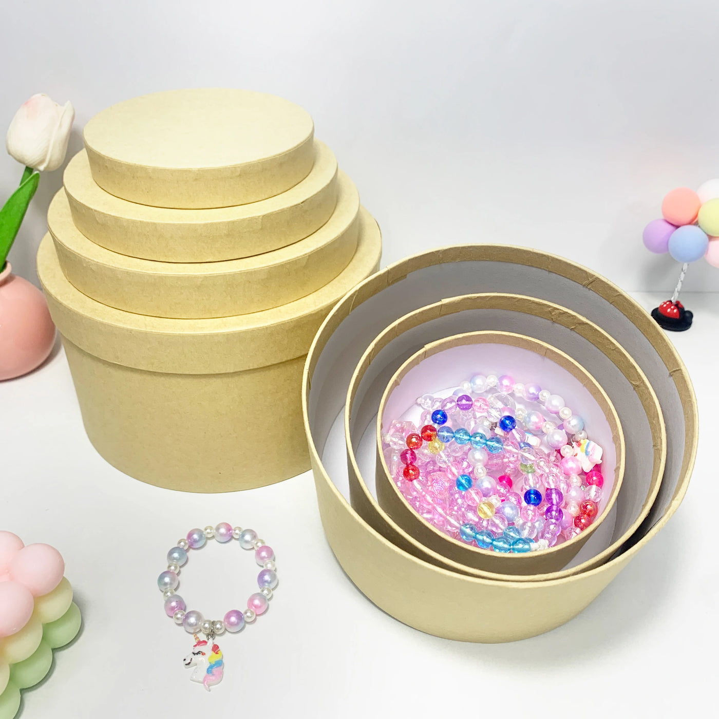 Yellow Gift Box Set | Round Nesting Boxes for Birthdays & Weddings - Merelux Store