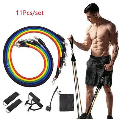 11pcs TPE Resistance Bands Set with Handles, Anchor & Bag - Merelux Store