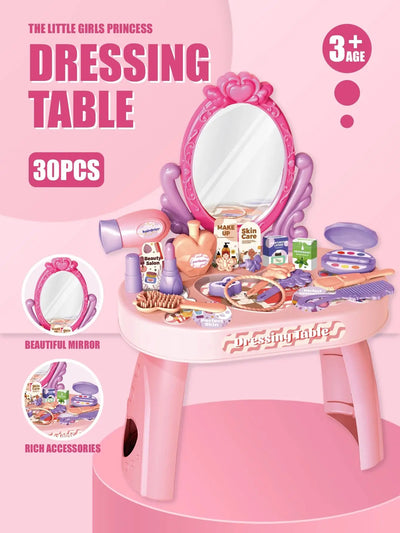 Pink makeup and jewelry box toy for girls' imaginative roleplay