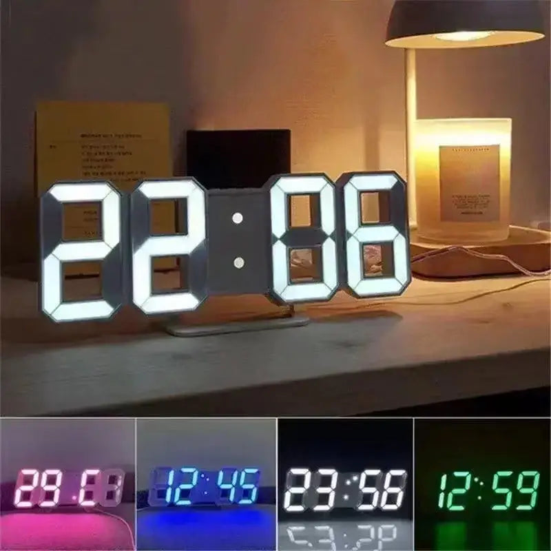 3D Digital Wall Clock | LED Night Mode, Adjustable for Home Decor - Merelux Store