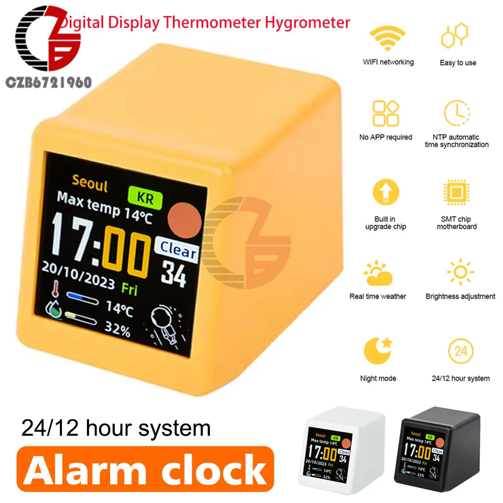 Smart WiFi Weather Station | Temp, Humidity, and Alarm Clock - Merelux Store