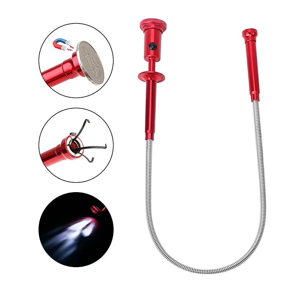 Magnetic Pickup Tool | 4-Claw Design & LED Light for Cleaning - Merelux Store