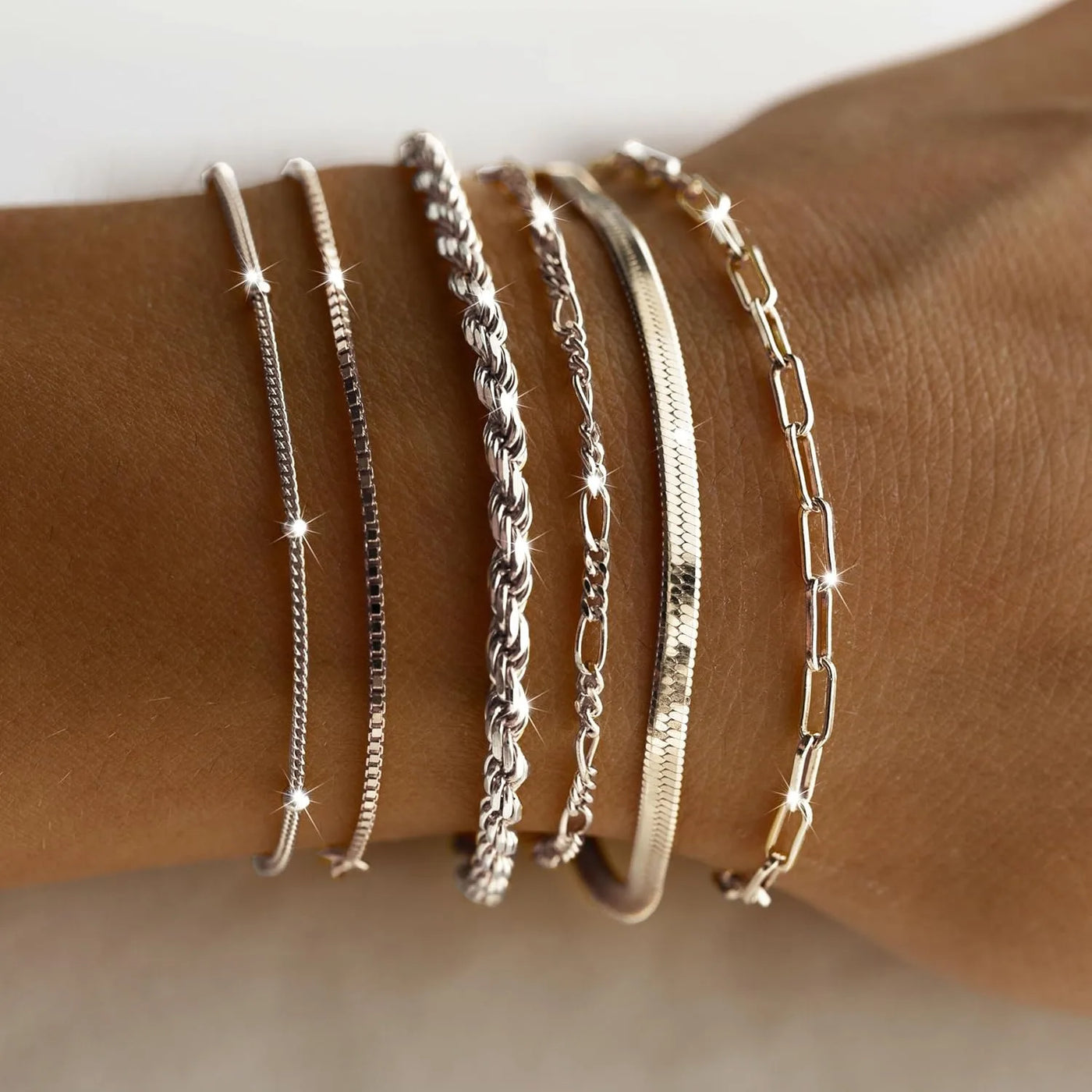 925 Sterling Silver & Gold Bracelet Gift Set for Women - Merelux Store