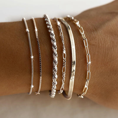 925 Sterling Silver & Gold Bracelet Gift Set for Women - Merelux Store