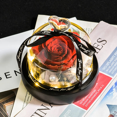 Eternal Rose in Glass Dome with LED | Ideal Gift for Moms & Weddings - Merelux Store