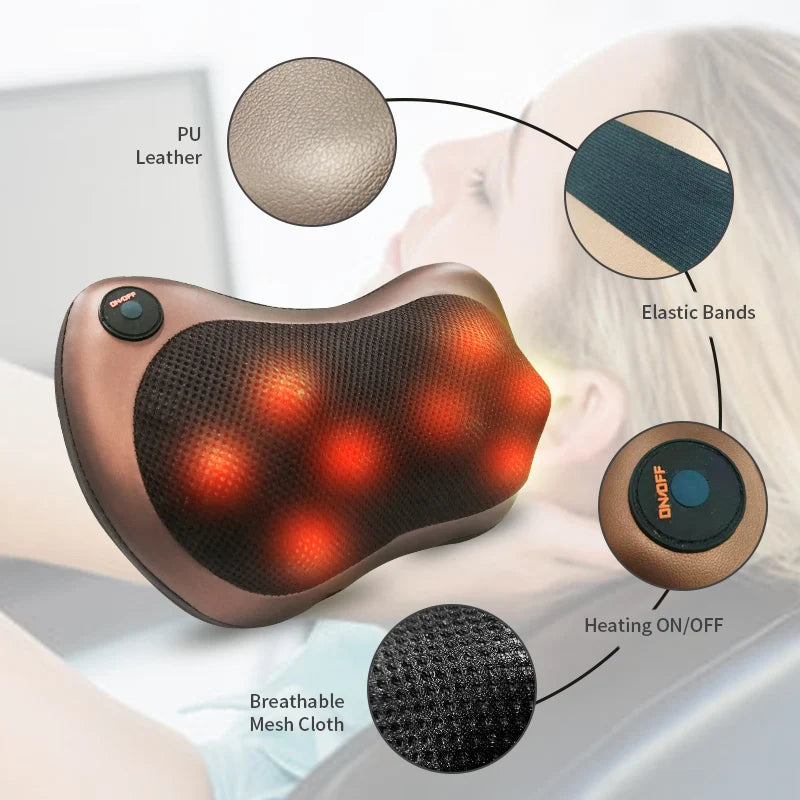 Shiatsu Neck & Back Massager – Electric Pillow for Full-Body Relaxation - Merelux Store