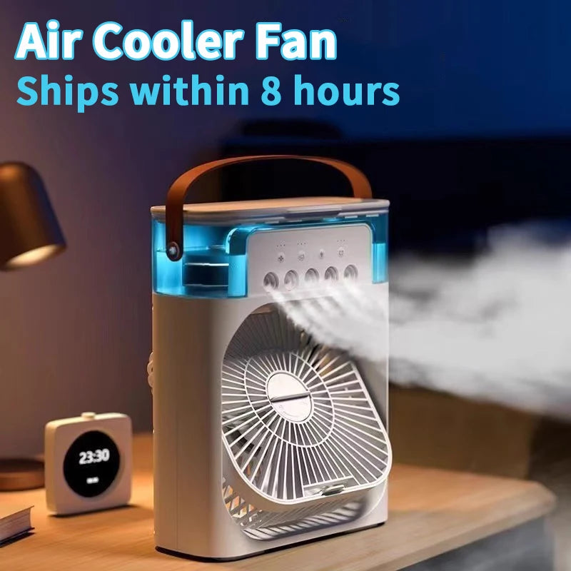3-in-1 Mini Fan & Air Conditioner | Portable Cooler, Humidifier, LED Light - Merelux Store