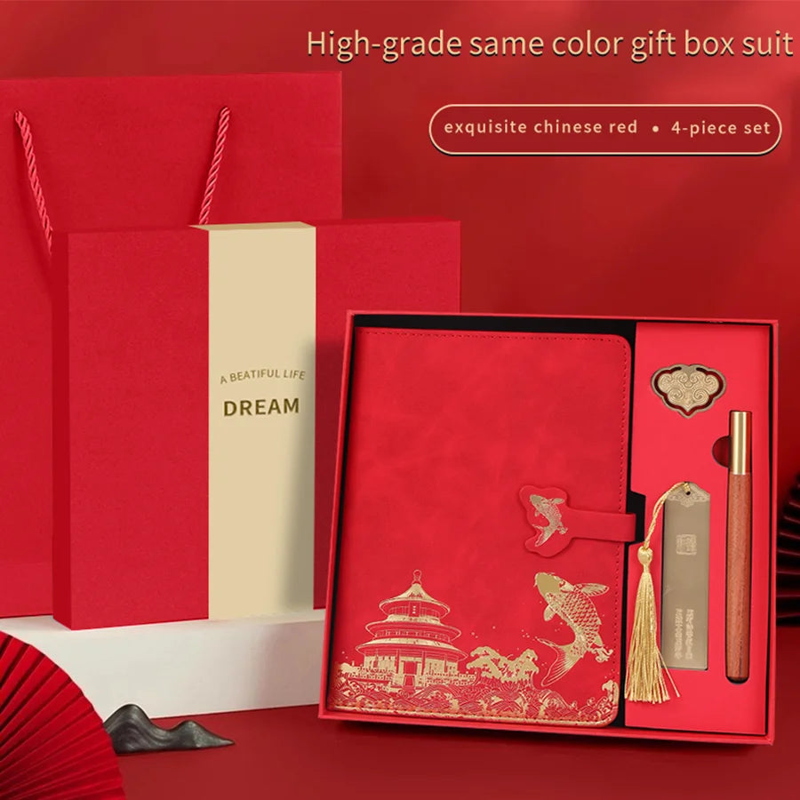 Notebook Gift Set – Premium Box with Bookmark & Pen - Merelux Store