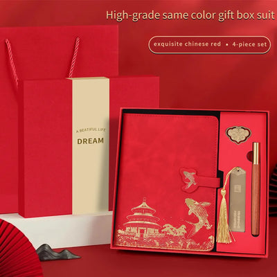 Notebook Gift Set – Premium Box with Bookmark & Pen - Merelux Store