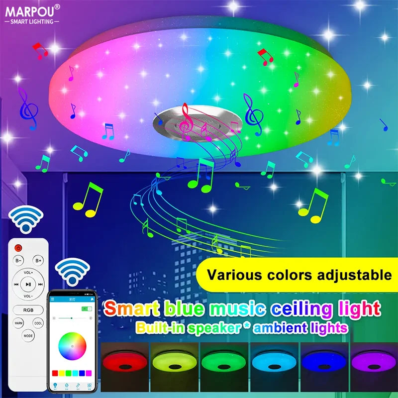 RGB Smart Ceiling Light | LED, WIFI & Bluetooth Control for Living Room - Merelux Store