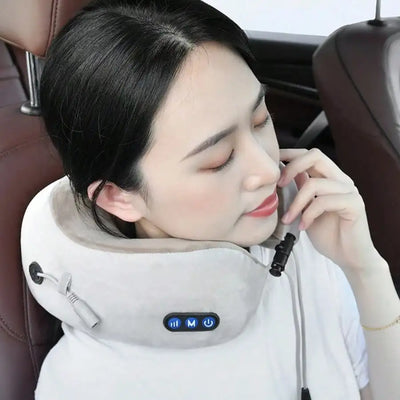 U-Shaped Electric Neck Massager | Heated Memory Foam Pillow - Merelux Store