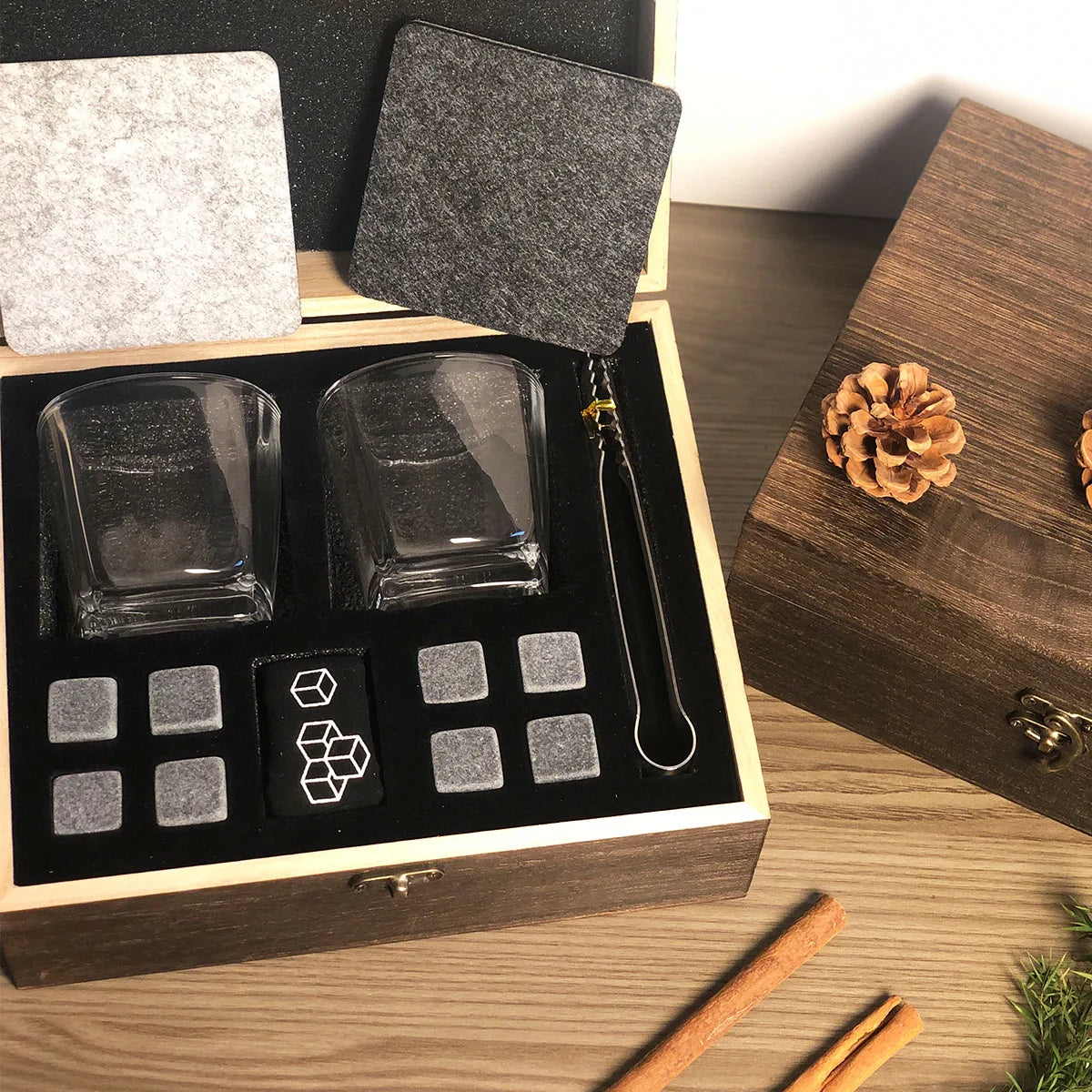 Whiskey Gift Set for Men | Granite Chilling Stones for Father’s Day & Birthdays - Merelux Store