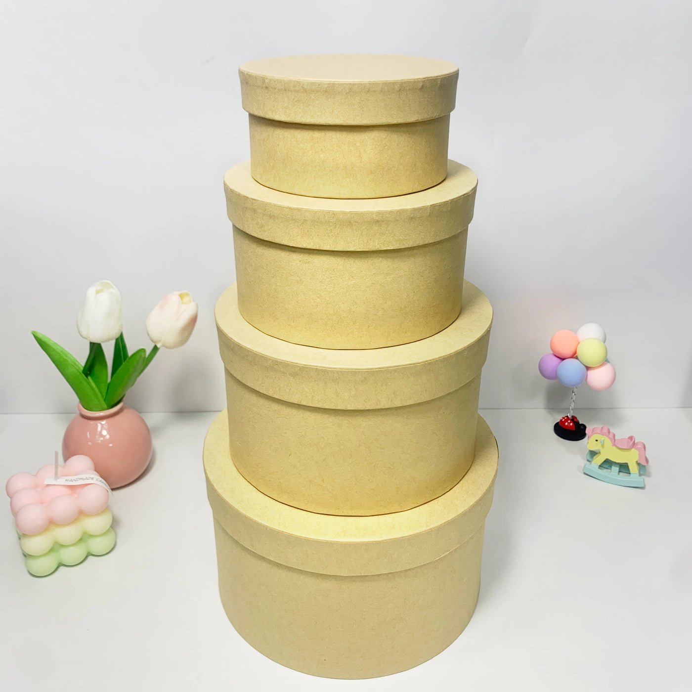 Yellow Gift Box Set | Round Nesting Boxes for Birthdays & Weddings - Merelux Store